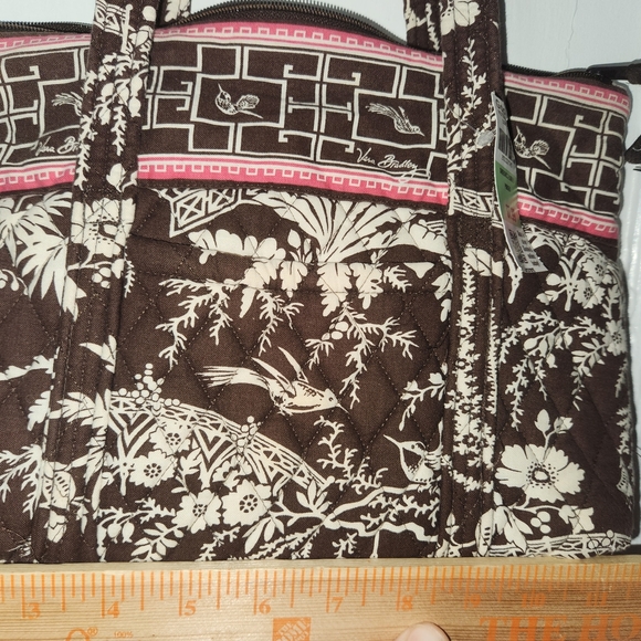 Vera Bradley Brown and Cream Floral Tote Bag - Picture 10 of 16